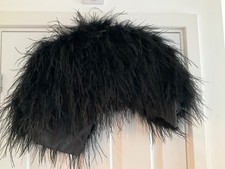 black ostrich feather cape