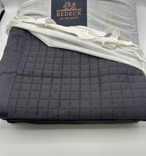 Bedeck of Belfast Ariane Cotton Quilted Throw, Charcoal Grey  200cmx150cm