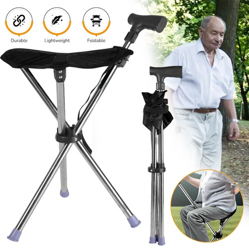 Folding walking stick seat - walking,