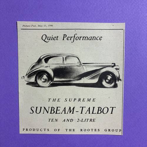 Sunbeam talbot car - talbot, advert