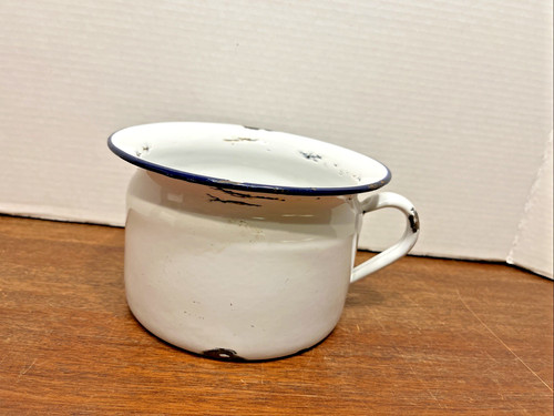 Vtg enamel chamber pot - enamel,