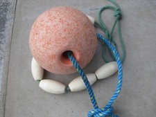 OLD, WEATHERED SEA FISHING FLOAT BUOY ROPE. SUIT SEASIDE BEACH HUT / COTTAGE