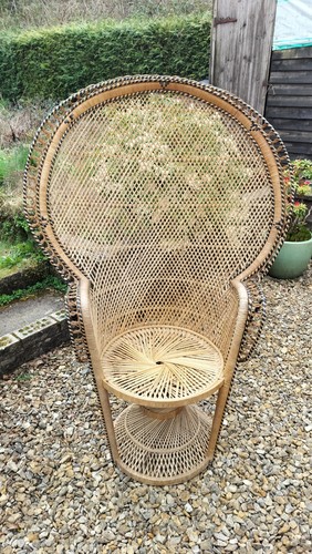 Vintage wicker peacock - vintage,