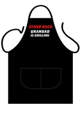 MENS,BLACK PRINTED NOVELTY APRON,BBQ,"STAND BACK GRANDDAD IS GRILLING AS ADULT