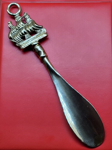 Brass vintage shoe horn - brass, horn.