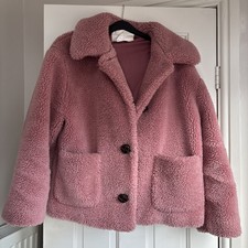 ZARA Pink Faux Fur Teddy Jacket & Coat l 12