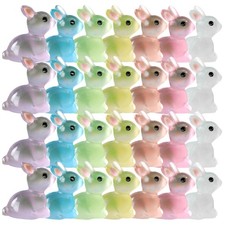  28 Pcs Luminous Rabbit Ornaments Bunny Mini Figure Garden Decor Child Baby