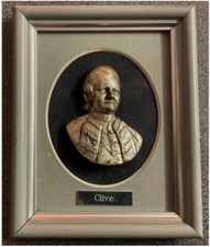 ROBERT CLIVE,CLIVE OF INDIA,FRAMED PEWTER HIGH RELIEF BUST,BY ROYAL HAMPSHIRE.