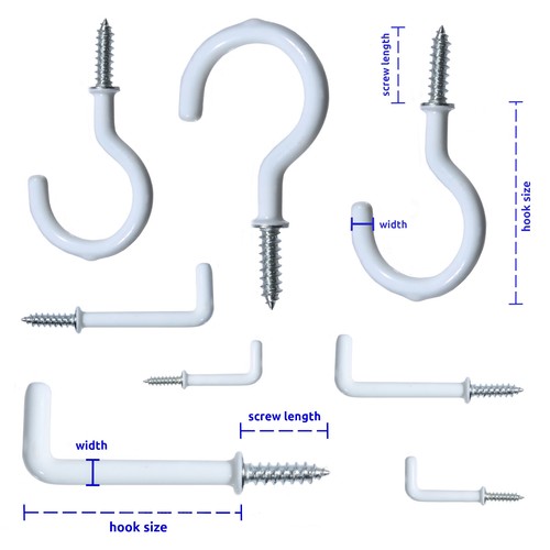 White cup dresser hooks - white,