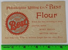 Vintage 1880's Philadelphia Milling Flour Bread Dogs Pug Embossed Trade Card PA