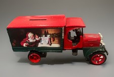 VTG 1993 Coca-Cola Santa Claus Die Cast Metal Bank Old Christmas Truck Red -Nice