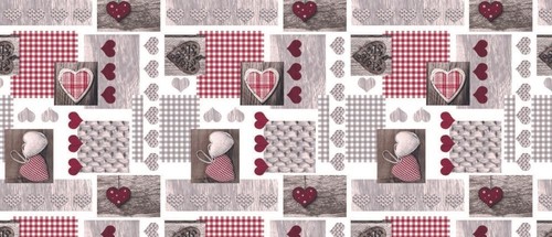 Red gingham patchwork - gingham, hearts