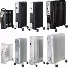 Oil Filled Radiator Portable Electric Heater Thermostat 6 7 9 11 Fin White Black