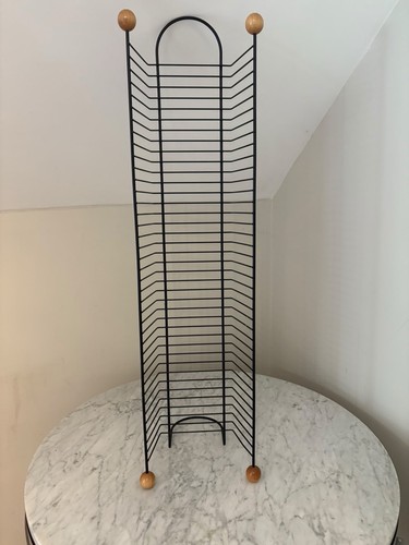 Vintage black metal rack - metal, cd