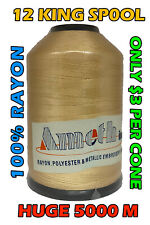 12 Cones Large Rayon Ameth Machine Embroidery Thread 5000m Wholesale lot New