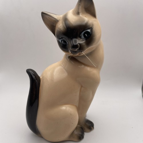 Ceramic siamese cat figure - siamese,