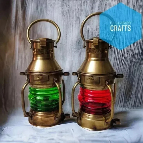 Antique anchor oil - lamp, set