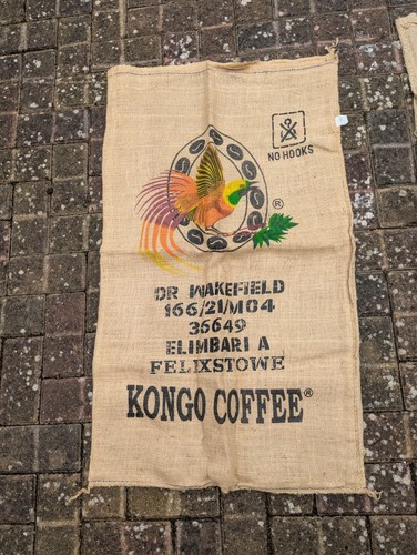 Three decorative coffee sacks - three,