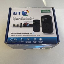 BT Broadband Extender Flex 500 Kit Powerline Adapters Twin Pack 