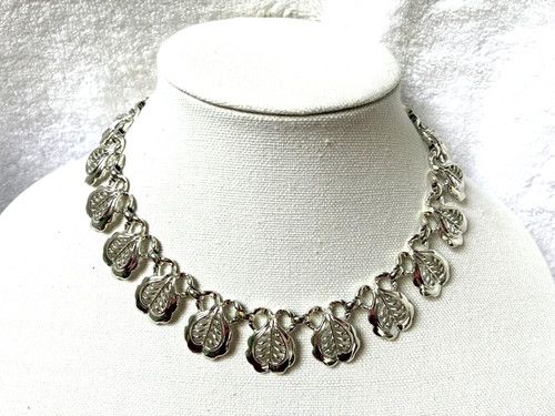 Coro silver metal - silver, leaves