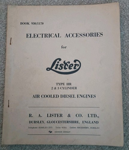 Lister instruction book for - book,