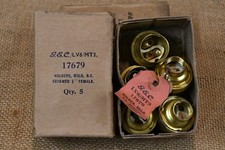 vintage GEC brass bulb holders x 5 NOS