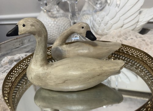 Vintage pair carved wooden - vintage,