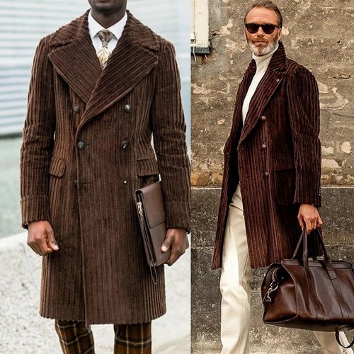 Brown double breasted corduroy - brown,
