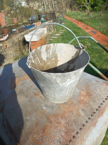 Vintage galvanised bucket - galvanised,