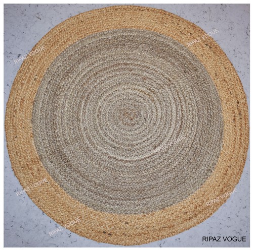 Round rug natural jute hand