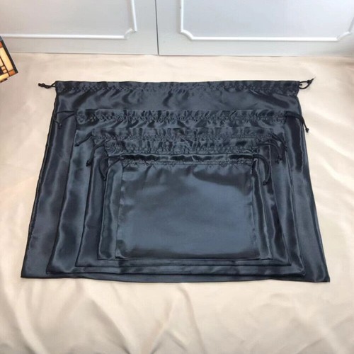 Black satin drawstring dust - black,