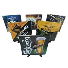 Novelty Handmade Laminated Desktop Beer Mat Clocks For Home Bar Man Cave - Lager