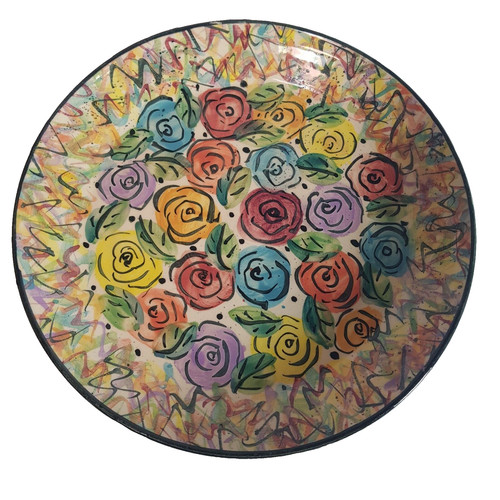Vibrant floral art pottery - vibrant,