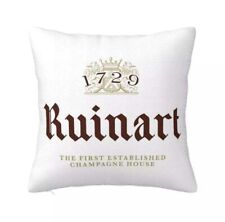 Ruinart Champagne Cushion Cover 45 x 45 White Soft Plush Gift Bar Champagne