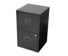 Bisley Metal Filing Cabinet 2 Drawer A4 H670xW410xD400mm - Black