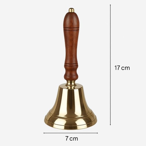 Wooden handle brass bell - wooden, last