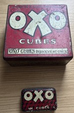 Set Of 2 Vintage OXO Cube Tins