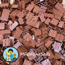 100 Reddish Brown  LEGO Bricks sizes 2x2 2x3 2x4 - bulk lot basic large big