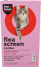Pet Shield Flea Screen Combo Cat - Spot-On Flea Treatment for Cats & Kittens Ove