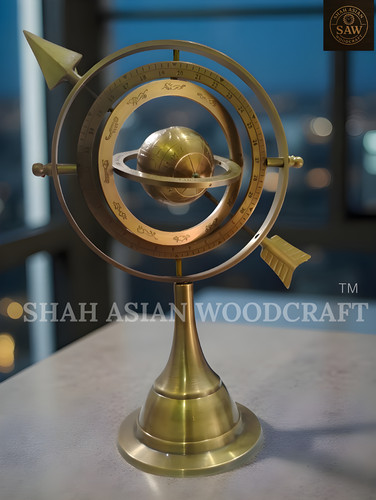 Antique brass armillary sphere - antique,