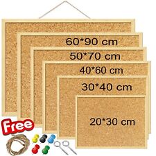 NATURAL CORK PIN NOTICE BOARD - OFFICE MEMO SCHOOL BOARD WITH FREE ACCESSORIES