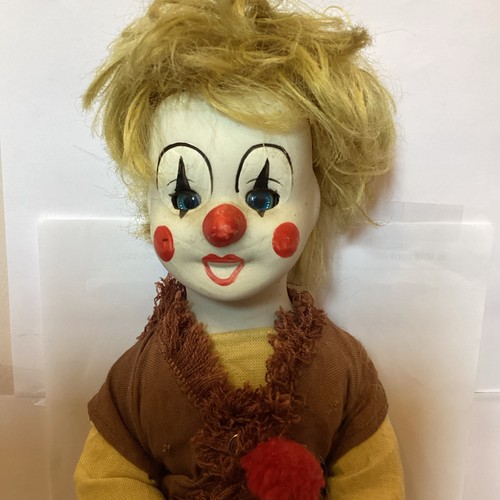 Bisque cloth clown - cloth,