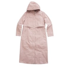 Avec Les Filles Pink Hooded Raincoat Anorak Long Maxi Jacket Small
