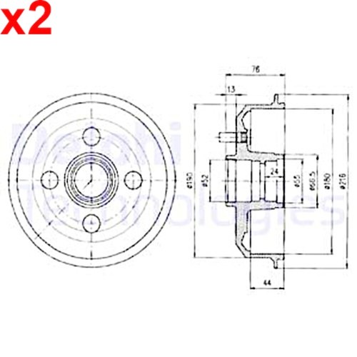 Brake drum delphi fits - drum,