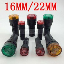 LED Red Flash Alarm Indicator Signal Warning Light Lamp with Buzzer 80dB AC/DC