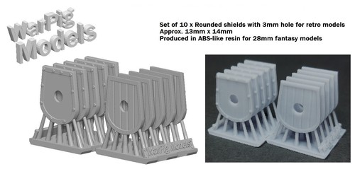 Rounded shields with hole 28mm - with,