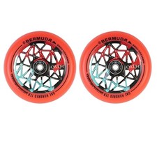Oath Bermuda 110mm Stunt Scooter Wheels - Pair - Black/Teal/Red - SALE WAS £90!
