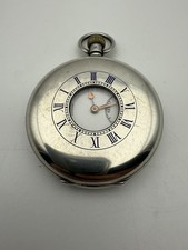 W. Benson Sterling Silver Half Hunter Pocket Watch – London 1916 –Swiss 15 Jewel