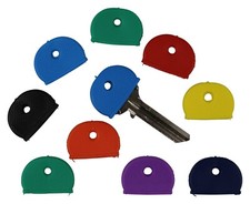 Key Cap Covers Tag ID Markers Keyring Assorted Colours Plastic Key Top x 10