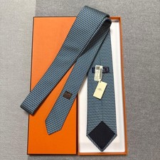 Hermes Navy Green Silk